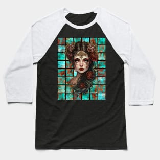 Copper Patina Boho Gothic Girl 1 Baseball T-Shirt